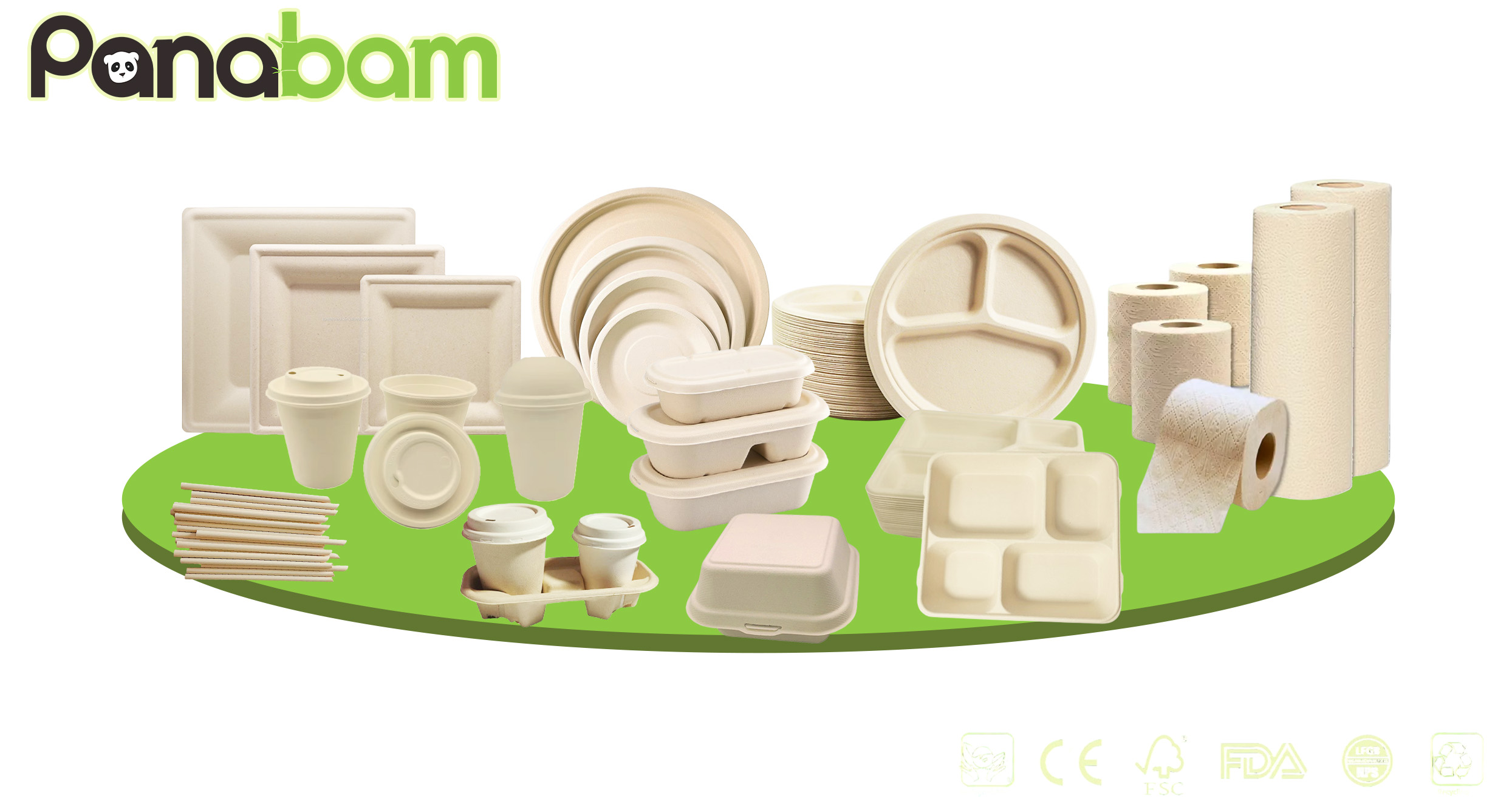 Panabam's biodegradable bamboo tableware and paper products, eco-friendly and sustainable solutions