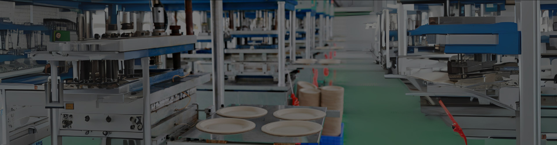 Bamboo fiber tableware production line, showcasing efficient automation