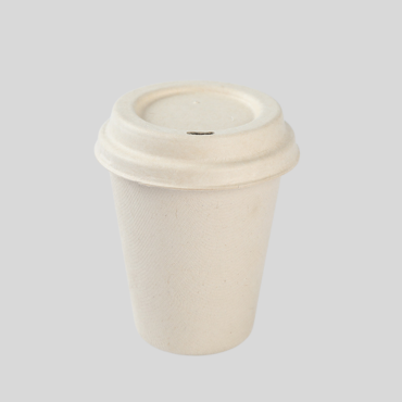 Eco-friendly bamboo and sugarcane pulp coffee cup with biodegradable lid – sustainable, compostable, and plastic-free