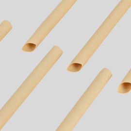 Close-up of eco-friendly bamboo straws, showcasing their smooth texture and natural color.